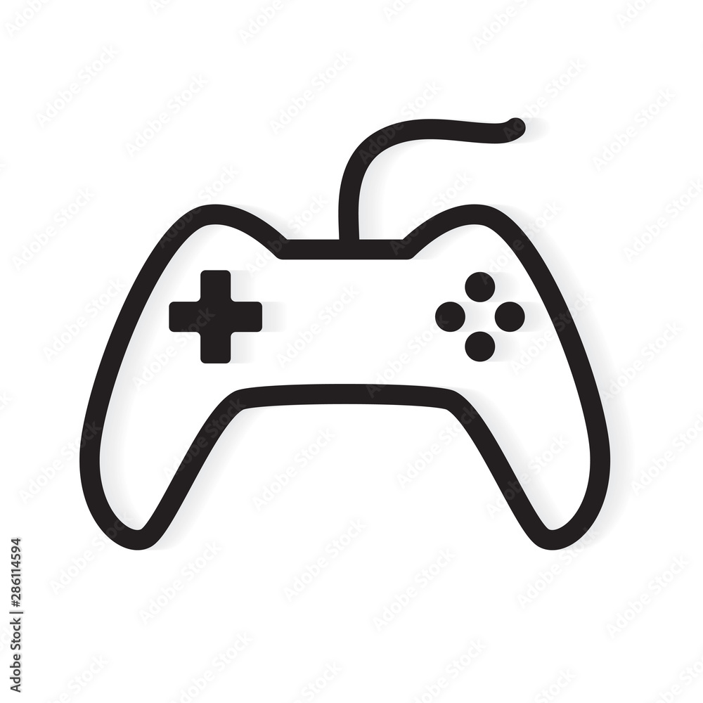 black joystick icon- vector illustration