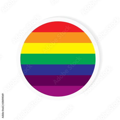 circle rainbow sticker- vector illustration