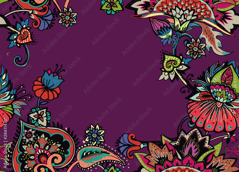 Paisley. Seamless Border, frame, edging, framing Paisley. Seamless Border, frame, edging, framing