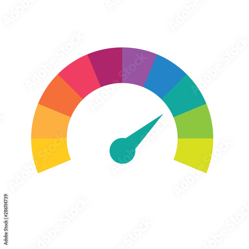 colorful speedometer icon- vector illustration