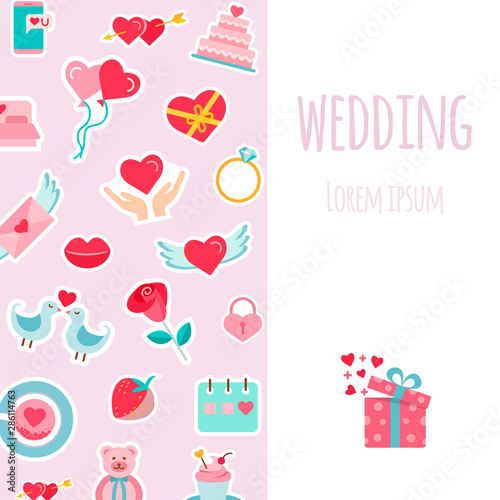 Wedding agency page template design in pink color.