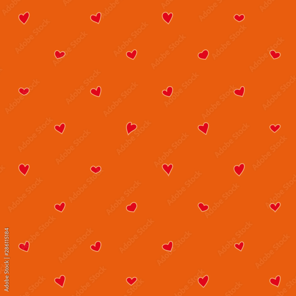 Vector handmade hearts seamless texture background