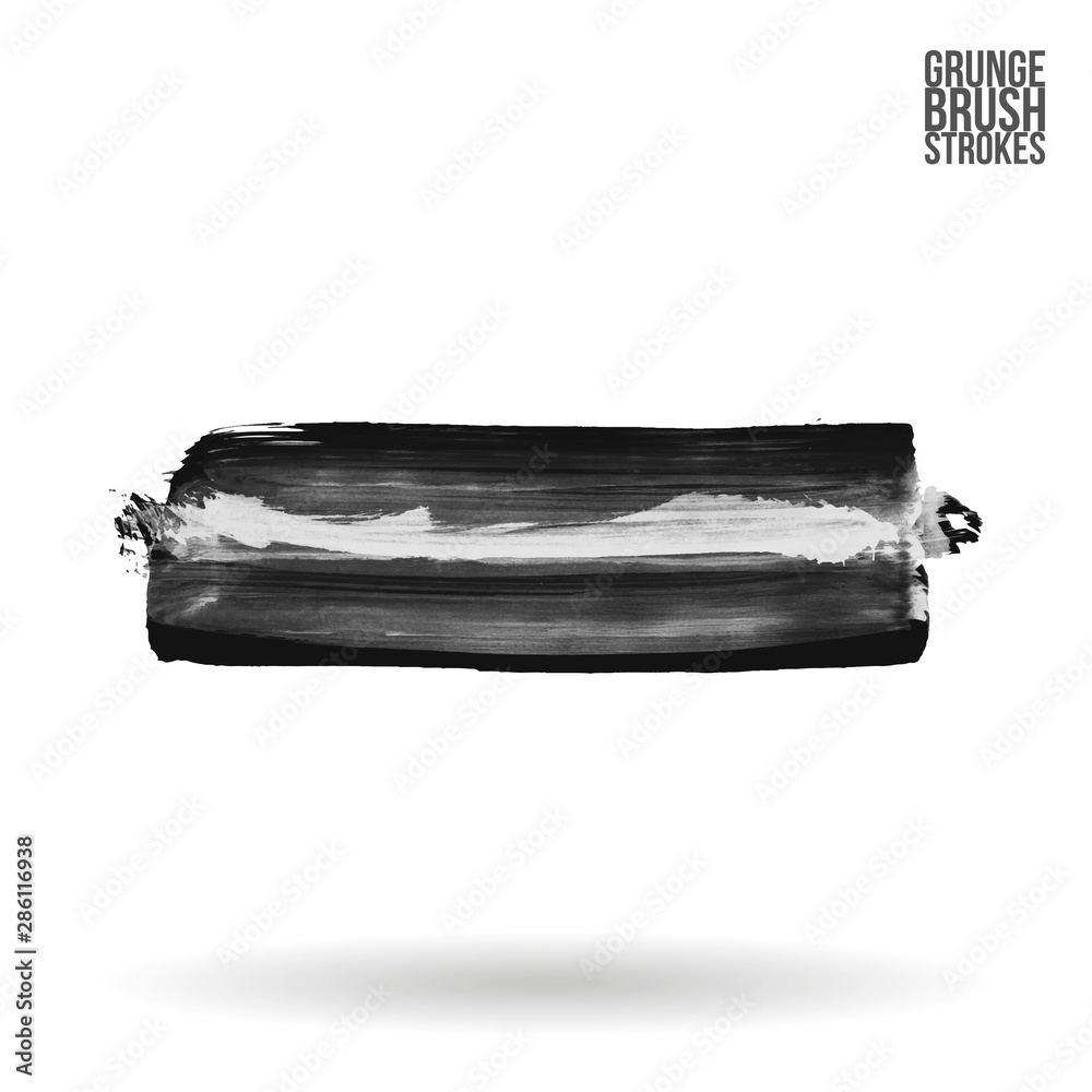 Grey brush stroke and texture. Grunge vector abstract hand - painted element. Underline and border design. Grey brush stroke and texture. Grunge vector abstract hand - painted element. Underline and border design.