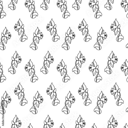 Beautiful seamless pattern with flowers on a white isolated background. Design suitable for fabric, wallpaper, wrapping paper, posters.