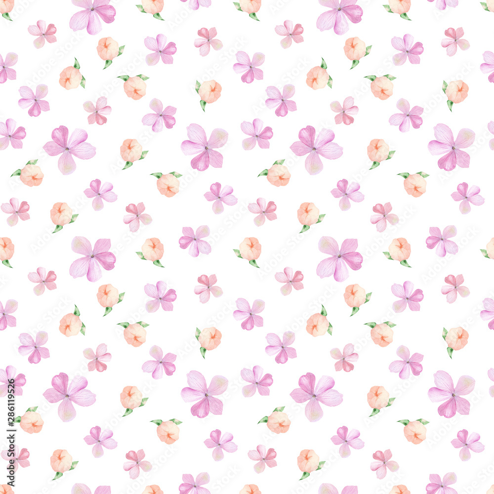 Watercolor seamless pattern. Ideal for textile, gift wrapping paper, apparel, home decor