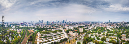 suburb of frankfurt - rented apartments and skyscrapers
