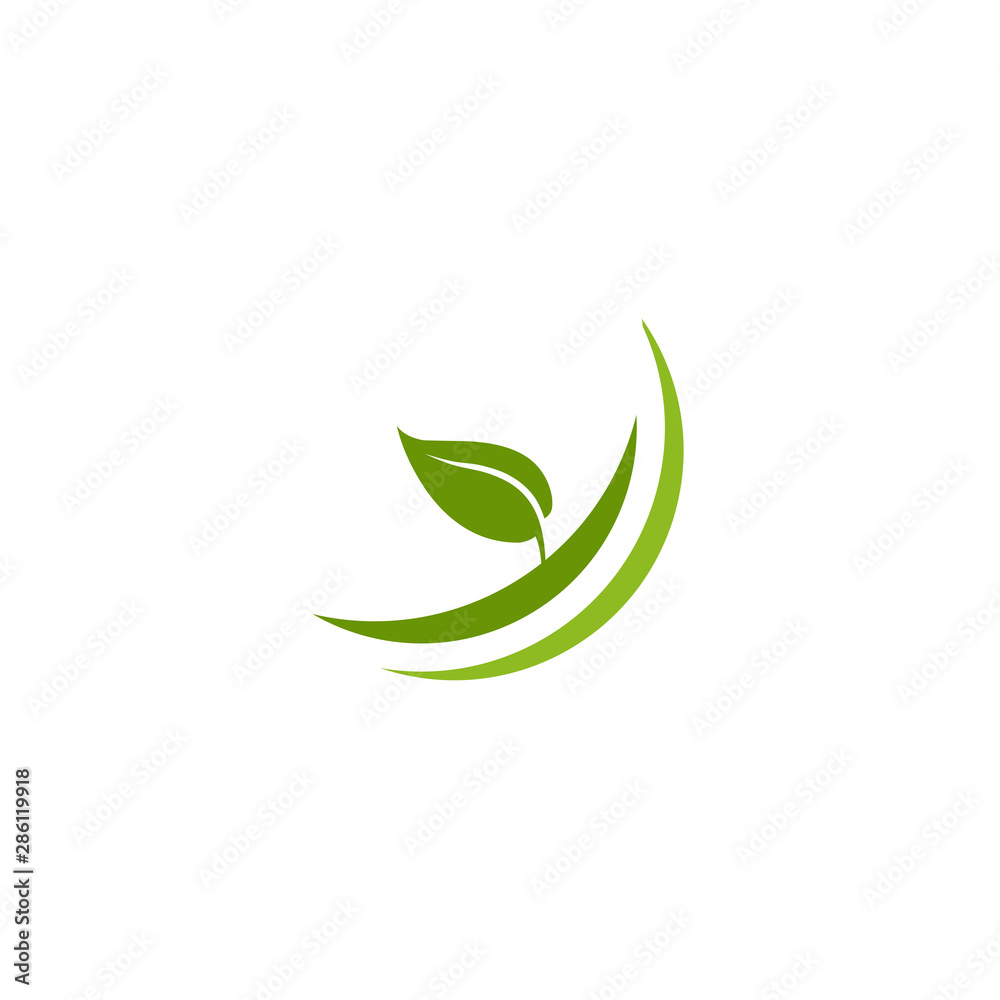 Green leaf icon logo design vector template Green leaf icon logo design vector template