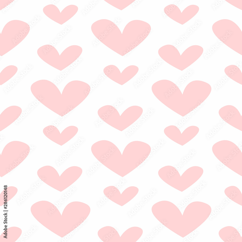Seamless pattern with hearts. Romantic print. Cute vector illustration.