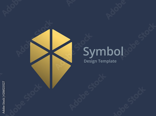 Cube geotag or location pin logo icon design