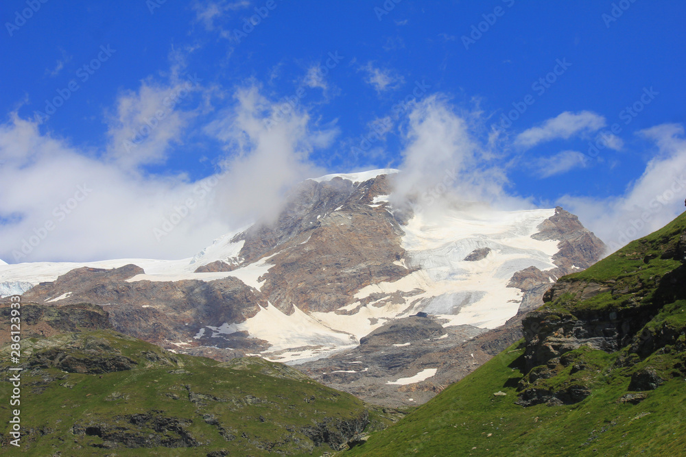 panorama of mountain range of Monte Rosa