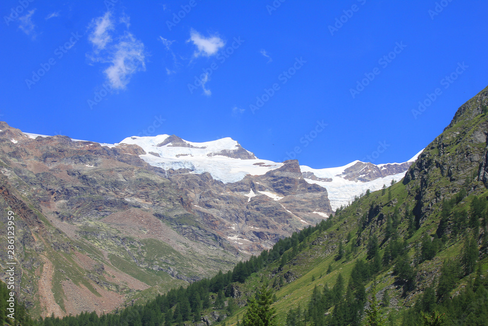 Naklejka premium panorama of mountains with Monte Rosa mountain range