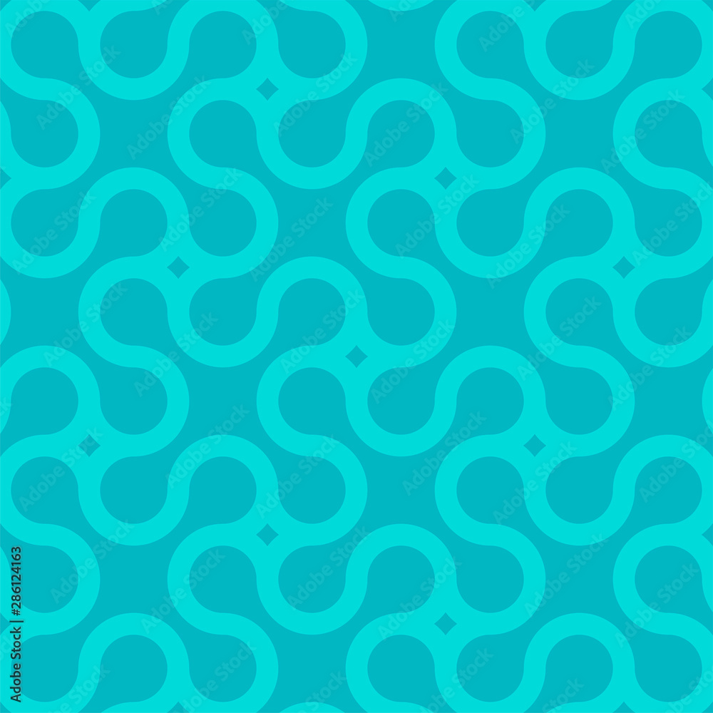 Vector seamless geometric pattern with creative shapes. Endless turquoise background. Bright stylish texture Vector seamless geometric pattern with creative shapes. Endless turquoise background. Bright stylish texture