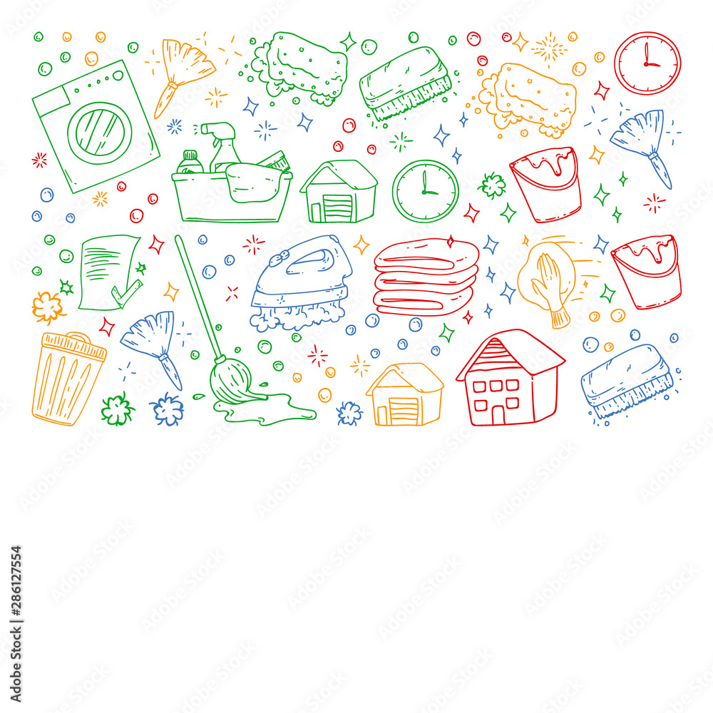 Cleaning services company vector pattern Cleaning services company vector pattern