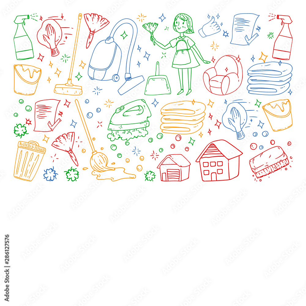 Cleaning services company vector pattern Cleaning services company vector pattern