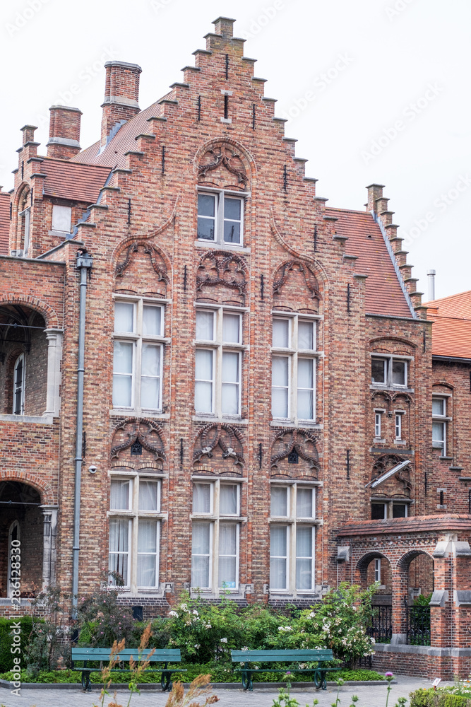Building made up of bricks dating from the medieval times in Bruges, Belgium Building made up of bricks dating from the medieval times in Bruges, Belgium