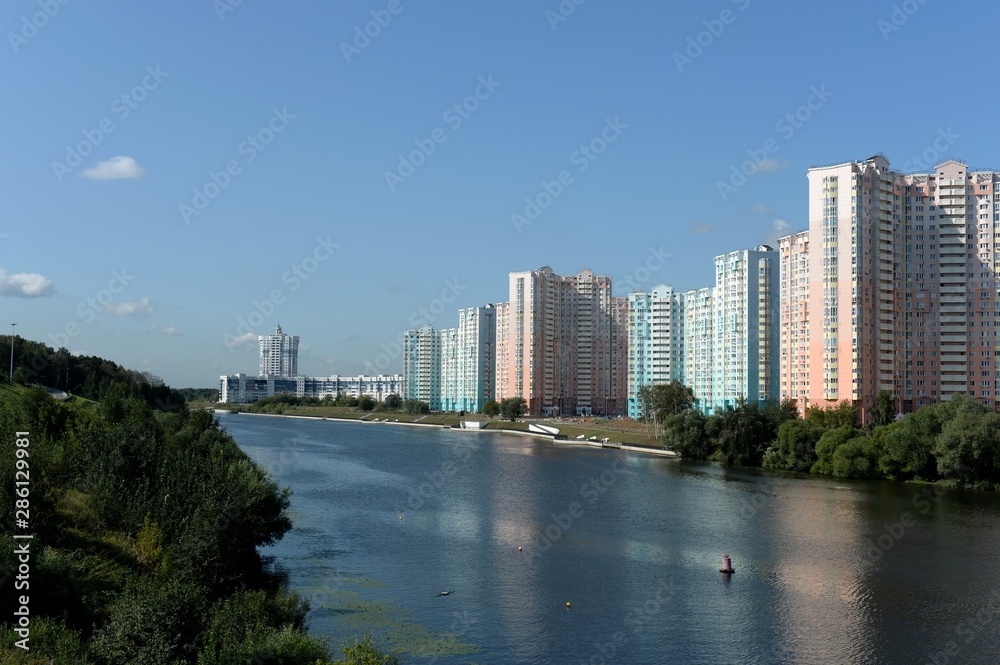 Buildings Pavshinskaya floodplain — the elite district of the city of Krasnogorsk in the Moscow region