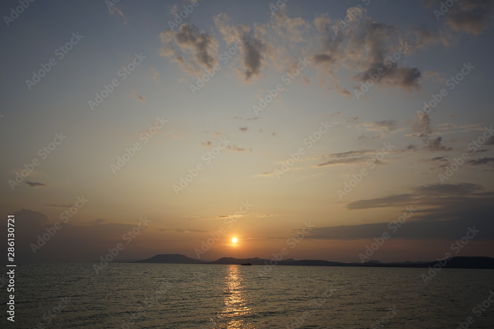 Fototapeta premium Balatonlelle Hungary Europe summer sunset over the lake