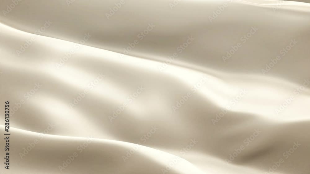 Beige background flag video waving in wind. Realistic ivory background. ceramics Flag Looping 1080p Full HD 1920X1080 footage. Beige pearl color sign of milk white, pearl, off-white, opaline