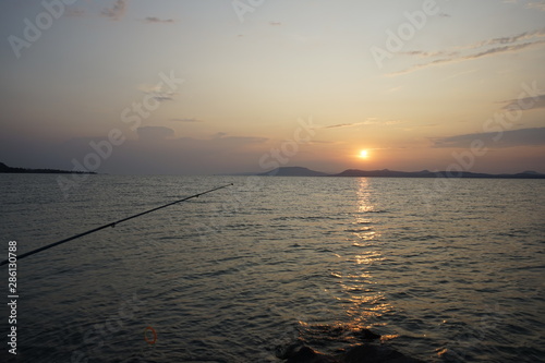 Balatonlelle Hungary Europe summer sunset over the lake