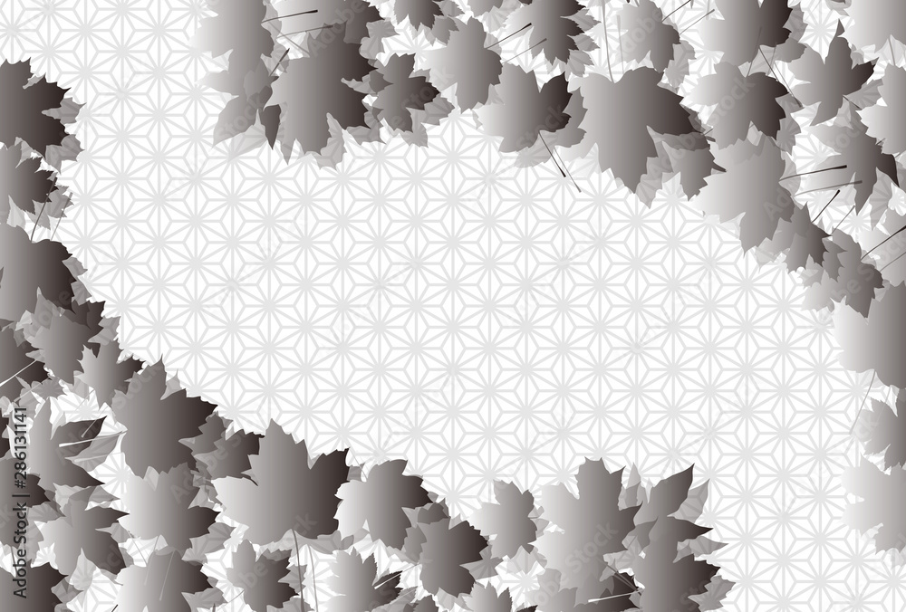 Background Wallpaper Vector Illustration Design Image Japan China Asia Free Size 背景 壁紙 ベクター イラスト デザイン 無料 無料素材 バックグラウンド フリー素材 イメージ 和風素材 日本 模様 麻葉紋様 楓の葉 紅葉 秋の落葉のイメージ