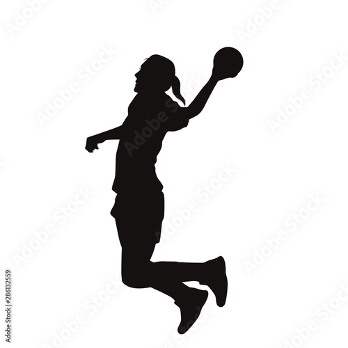 Woman Handball Player Silhouette