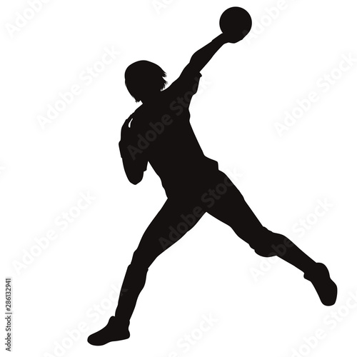 Woman Handball Player Silhouette