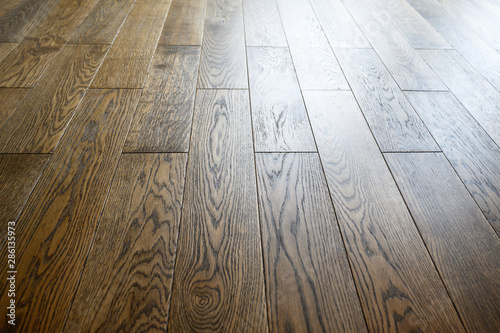 Fototapeta Naklejka Na Ścianę i Meble -  Seamless oak parquet pattern , natural flooring of rich brown color