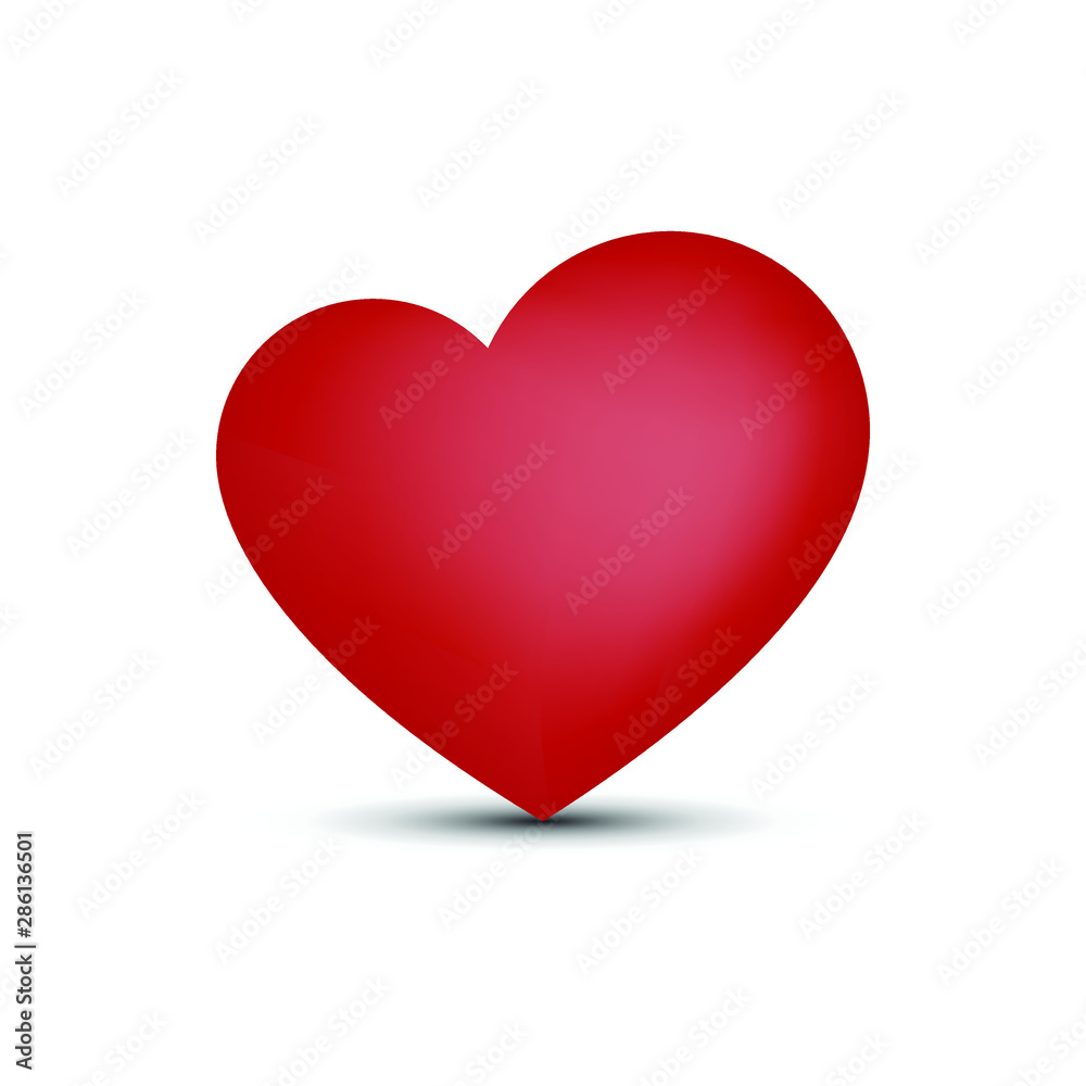 red heart isolated on white background