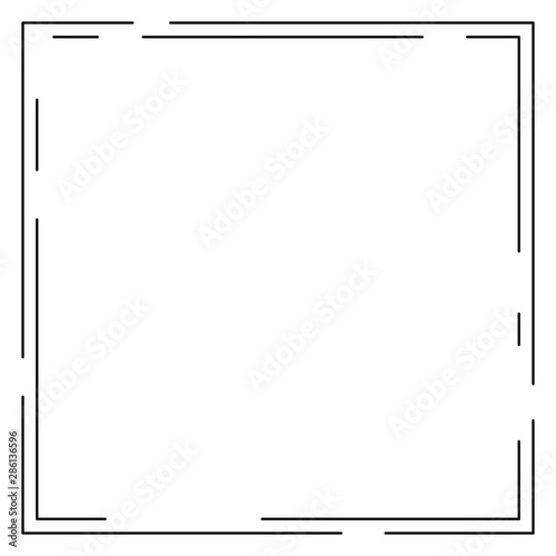 Geometric abstract frame. Vector slim lines, strokes. Graphic design element.