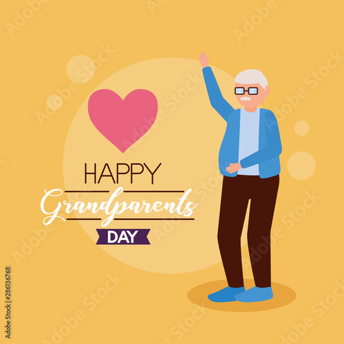 happy grandparents day flat design
