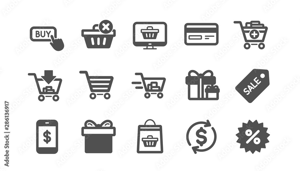 Shopping bag icons. Gift, Present and Sale discount. Delivery classic icon set. Quality set. Vector Shopping bag icons. Gift, Present and Sale discount. Delivery classic icon set. Quality set. Vector