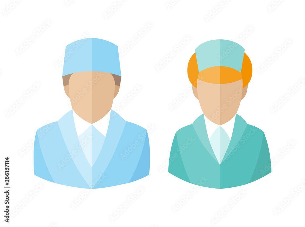 Medical icons. Doctor and nurse avatars. vector illustration Medical icons. Doctor and nurse avatars. vector illustration