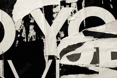 Wallpaper Mural Old blank ripped torn poster texture background grunge creased crumpled paper vintage collage placards empty space text Torontodigital.ca