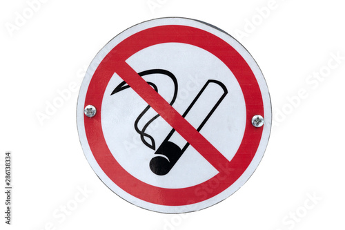 Smoking prohibited not allowed sign banner. Isolated on white.