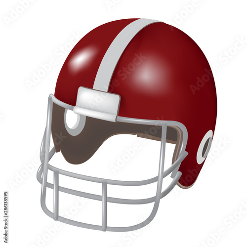 Helmet football red with line