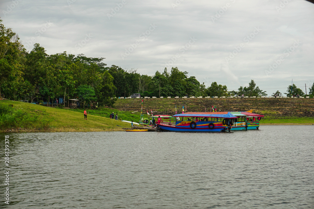 Kebumen, Central Java, Indonesia (12/30/2018) : Boat Tour in Sempor Dam