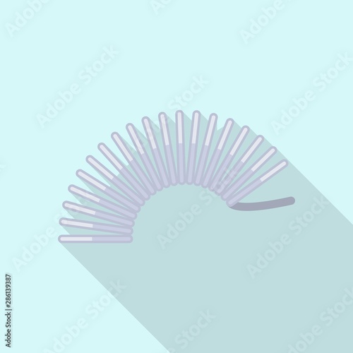Flexible coil spring icon. Flat illustration of flexible coil spring vector icon for web design