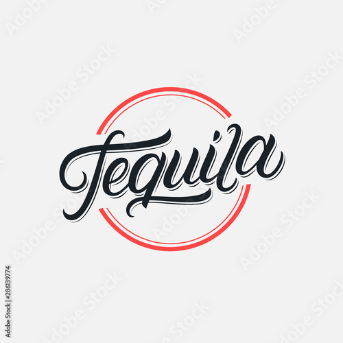 Tequila hand written lettering logo