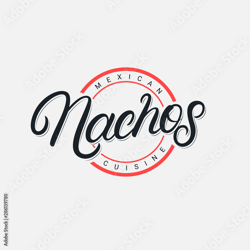 Nachos hand written lettering logo