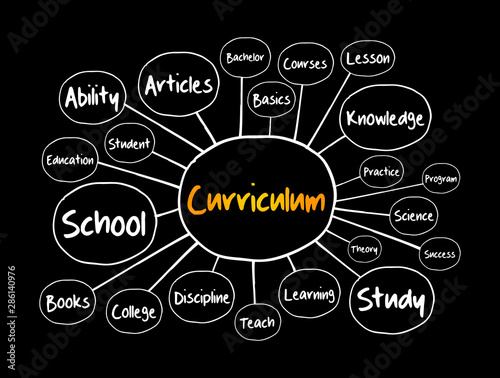 Curriculum mind map, education concept for presentations and reports