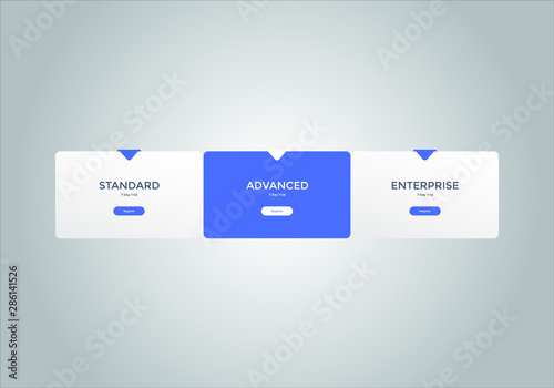 set of pricing table, order, box, button, list for web