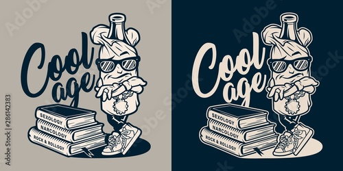 Vintage college monochrome print
