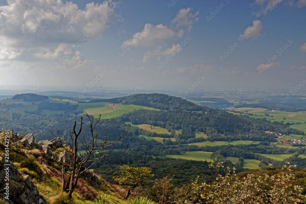 view from the Milseburg in the Rhön Mountains in Hesse