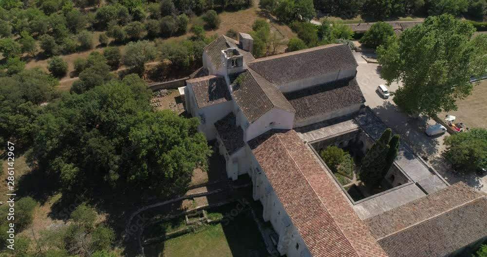 Silvacane abbey, fly up, Bouches-du-Rhône, France Silvacane abbey, fly up, Bouches-du-Rhône, France
