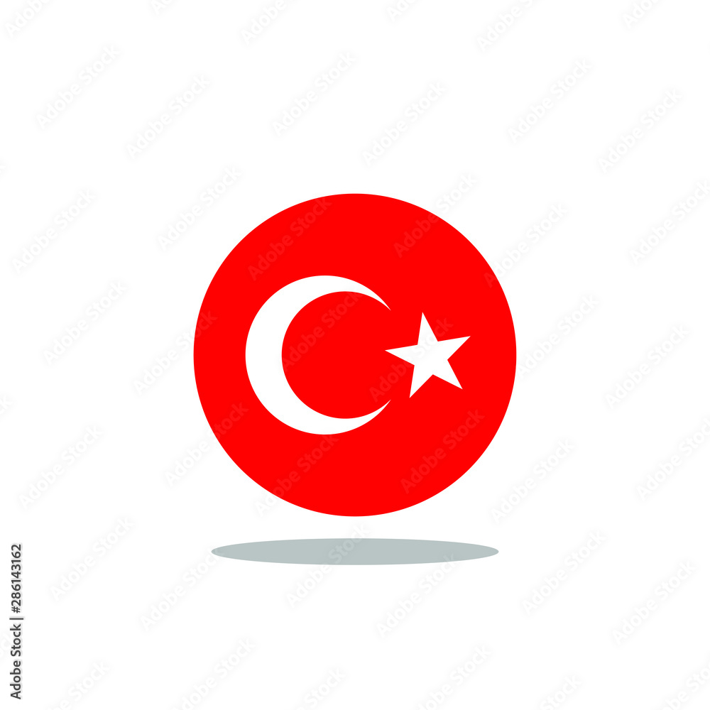 Turkish Flag icon sign template color editable. Turkish Flag icon sign template color editable.