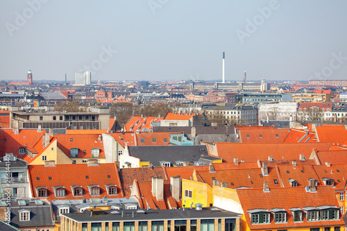 Red tiled roofs of Copenhagen , Denmark
