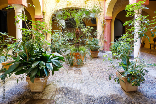 Street view of downtown in Sevilla city, Spain