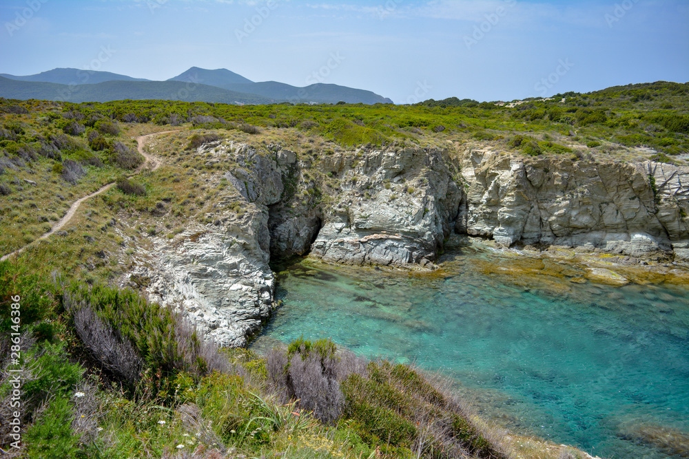 Sentier des douaniers, Cap Corse. Corsica island, France