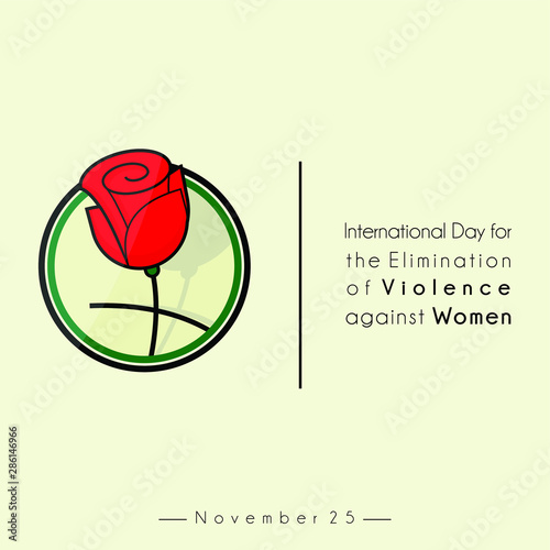 International day of the elimination of Violence against Women, Red Rose Logo Icon Vector Cartoon