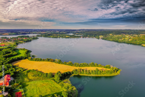 Kaszuby,wieczór nad jeziorem Kłodno 